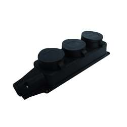 Колодка тройная однофазная с заглушками с заземл. каучук 16А 250В IP44 (еврослот) UNIVersal 602230 602230