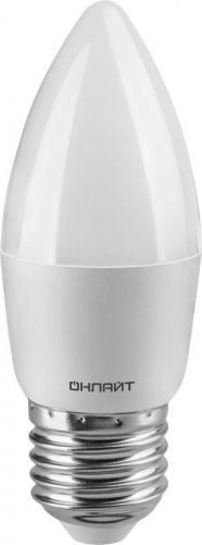 Лампа светодиодная 61 130 OLL-C37-8-230-6.5K-E27-FR 8Вт ОНЛАЙТ 61130 61130