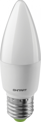 Лампа светодиодная 61 961 OLL-C37-10-230-6.5K-E27-FR 10Вт ОНЛАЙТ 61961 61961