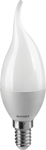 Лампа светодиодная 61 963 OLL-FC37-10-230-4K-E14-FR 10Вт свеча на ветру 4000К нейтр. бел. E14 750лм 220-240В ОНЛАЙТ 61963 61963