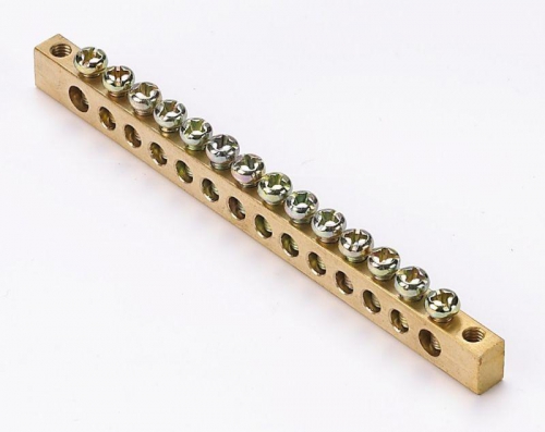 Шина нулевая 14 групп/крепеж по краям 6х9мм DEKraft 32004DEK 32004DEK