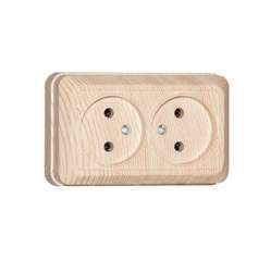 Розетка 2-м ОП Олимп 16А без заземл. сосна UNIVersal 5560858 5560858