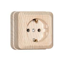 Розетка 1-м ОП Олимп 16А с заземл. сосна UNIVersal 5560902 5560902