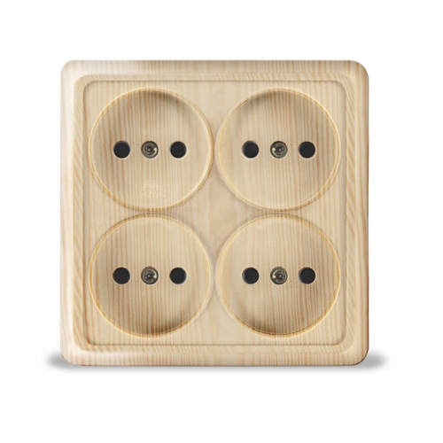 Розетка 4-м ОП Олимп 16А IP20 квадрат. без заземл. сосна UNIVersal 1176 1176