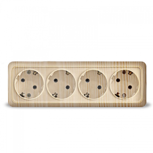 Розетка 4-м ОП Олимп с заземл. сосна UNIVersal 1175 1175