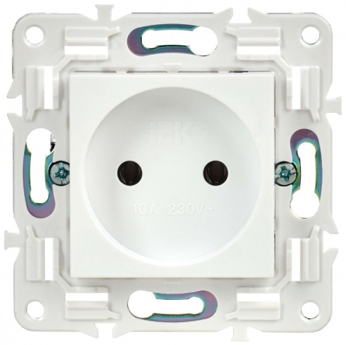 Розетка SKANDY 10А без заземл. без защ. шторок SK-R02W арктич. бел. IEK SK-R10-10-K01 SK-R10-10-K01