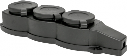 Розетка 3-м 16А IP44 2P+PE 230В с защ. крышками каучук EKF RPS-015-16-230-44 RPS-015-16-230-44