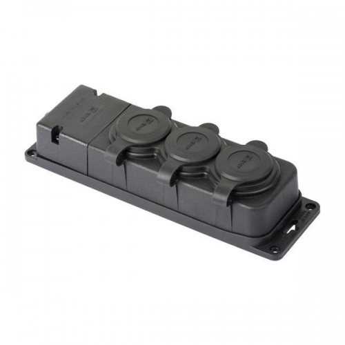 Розетка 3-м 16А IP44 2P+PE 230В с защ. крышками каучук PROxima EKF RPS-015-16-230-44-r RPS-015-16-230-44-r