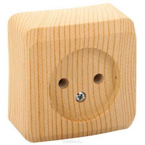 Розетка 1-м ОП Этюд Дача 16А IP20 250В без заземл. без защ. шторок сосна SE PA16-001D PA16-001D