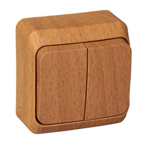 Выключатель 2-кл. ОП Этюд Дача 10А IP20 бук SE BA10-002T BA10-002T