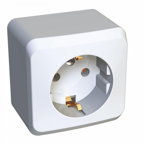 Розетка 1-м ОП Этюд 16А IP20 250В с заземл. без защ. шторок бел. SE PA16-003B PA16-003B