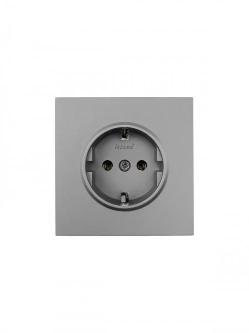 Розетка 1-мест. с/з ПБТ СП ZIMA IP20 16А безвинт. зажим сер. матов. LEZARD 704-7488-122BQC 704-7488-122BQC