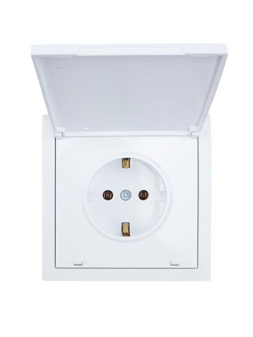 Розетка 1-мест. с/з с крышкой СП ZIMA 16А ПБТ безвинт. зажим бел. LEZARD 704-0288-123BQC 704-0288-123BQC