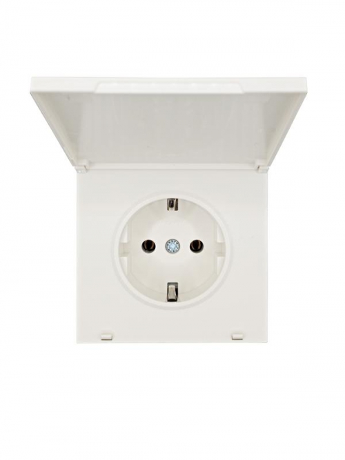Розетка 1-мест. с/з с крышкой ПБТ СП ZIMA IP20 16А безвинт. зажим слон. кость LEZARD 704-9088-123BQC 704-9088-123BQC