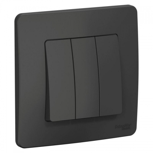 Выключатель 3-кл. СП Blanca 10А IP20 (сх. 1+1+1) 250В антрацит SE BLNVS100506 BLNVS100506