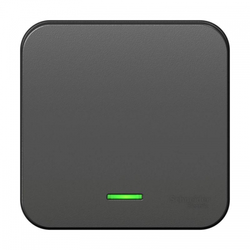 Выключатель 1-кл. ОП Blanca 10А IP20 (сх. 1) 250В с подсветкой с изолир. пластиной антрацит SE BLNVA101116 BLNVA101116