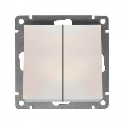 Выключатель 2-кл. СП Афина 10А IP20 механизм жемчуг Universal A0023-OBr A0023-OBr