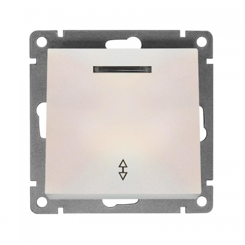 Переключатель проходной 1-кл. СП Афина 10А IP20 с подсветкой механизм жемчуг Universal A0125-OBr A0125-OBr