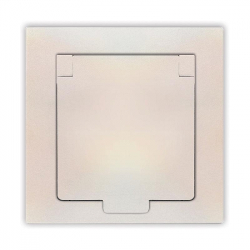 Розетка 1-м СП Афина 16А IP20 с заземл. с крышкой в сборе жемчуг Universal A0029-OBr A0029-OBr