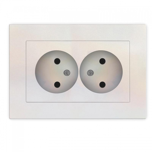 Розетка 2-м СП Афина 16А IP20 без заземл. в сборе жемчуг Universal A0102-OBr A0102-OBr