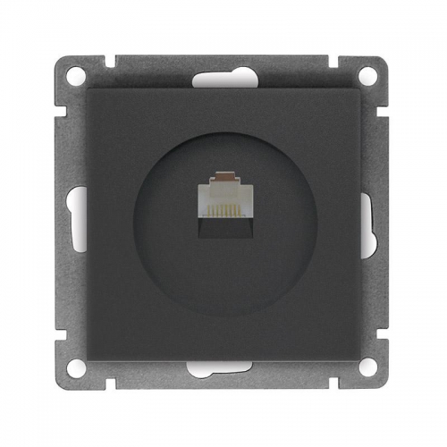 Розетка компьютерная 1-м СП Афина RJ45 кат.5E механизм графит Universal A0051-Gr A0051-Gr