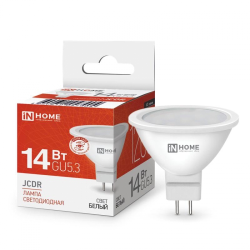 Лампа светодиодная LED-JCDR-VC 14Вт GU5.3 4000К 1260лм IN HOME 4690612047904 4690612047904