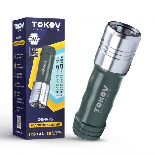 Фонарь ручной на батарейках PC/ABS TOKOV ELECTRIC TKE-RF-B-03 TKE-RF-B-03