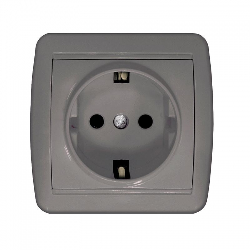 Розетка 1-м ОП Клио 16А IP44 с заземл. сер. UNIVersal К2228-Gr К2228-Gr