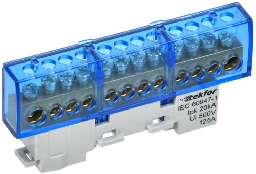Шина нулевая N изол. на универс. держ. 8х12-12-С TEKFOR IEK TF-NN20-12-KL-K07 TF-NN20-12-KL-K07