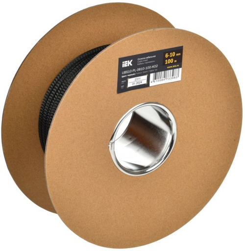 Оплетка кабельная 6-10мм полиэстер (уп.100м) черн. IEK UBS10-PL-0610-100-K02 UBS10-PL-0610-100-K02