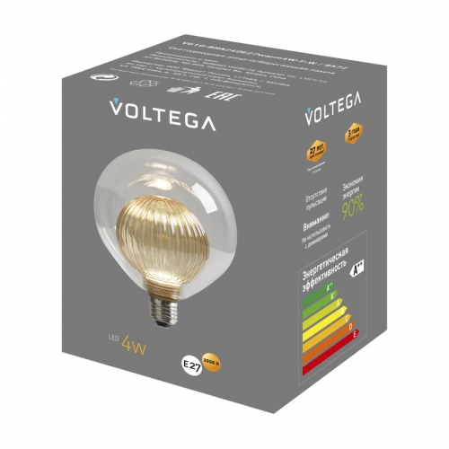 Лампа светодиодная филаментная Loft 271 G125G8027 4Вт 3000К E27 Voltega 8572 8572