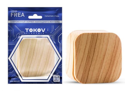 Выключатель 1-кл. ОП Frea 10А IP20 250В АБС-пластик сосна TOKOV ELECTRIC TKE-FR-V1-C25 TKE-FR-V1-C25