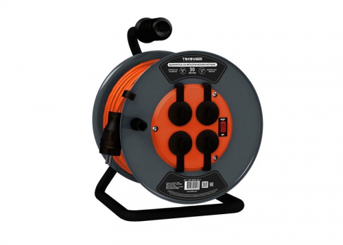 Удлинитель на метал. катушке 4х30м с заземл.16А IP44 ПВС 3х2.5 с выкл. медь TOKOV ELECTRIC TKP-SK30-325-Z TKP-SK30-325-Z