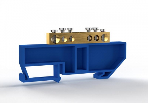 Шина нулевая на DIN-изоляторе 6х9мм 6 отвер. латунь TOKOV ELECTRIC TKE-BCB-69-6-DIN/N TKE-BCB-69-6-DIN/N