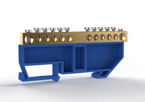 Шина нулевая на DIN-изоляторе 6х9мм 12 отвер. латунь TOKOV ELECTRIC TKE-BCB-69-12-DIN/N TKE-BCB-69-12-DIN/N