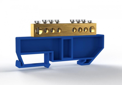 Шина нулевая на DIN-изоляторе 8х12мм 8 отвер. латунь TOKOV ELECTRIC TKE-BCB-812-8-DIN/N TKE-BCB-812-8-DIN/N