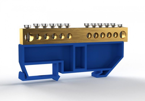 Шина нулевая на DIN-изоляторе 8х12мм 12 отвер. латунь TOKOV ELECTRIC TKE-BCB-812-12-DIN/N TKE-BCB-812-12-DIN/N