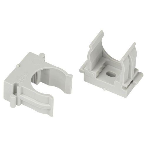 Держатель для труб (клипса) d20мм CLIP-20-G-MP прямой монтаж сер. (уп.100шт) Эра Б0062104 Б0062104