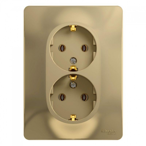 Розетка 2-м СП Glossa 16А IP20 с заземл. в сборе титан SE GSL000424 GSL000424