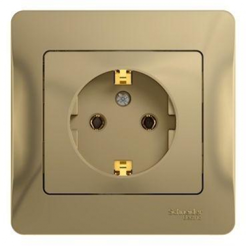 Розетка 1-м СП Glossa 16А IP20 с заземл. в сборе титан SE GSL000442 GSL000442