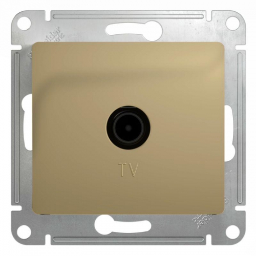 Розетка телевизионная оконечная TV 1-м СП Glossa 1дБ механизм титан SE GSL000491 GSL000491