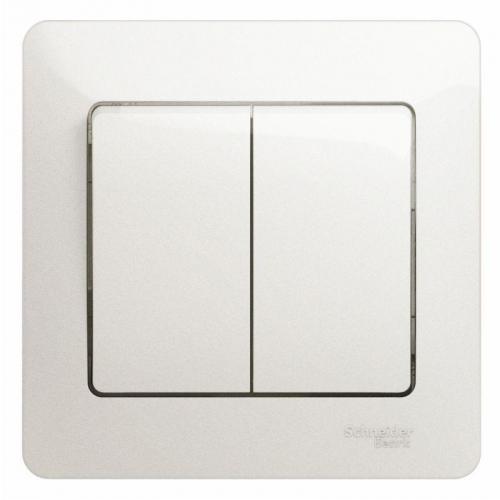 Выключатель 2-кл. СП Glossa 10А IP20 (сх. 5) 10AX в сборе перламутр. SE GSL000652 GSL000652