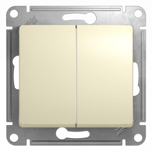 Выключатель 2-кл. СП Glossa 10А IP20 (сх. 5) 10AX механизм беж. SE GSL000251 GSL000251