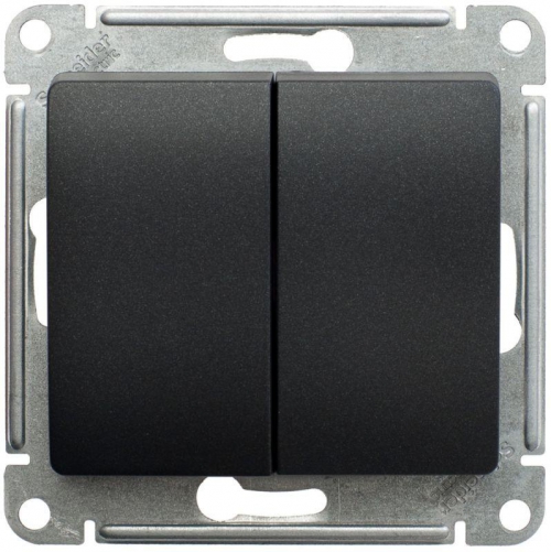 Переключатель проходной 2-кл. СП Glossa 10А IP20 (сх. 6) 10AX механизм антрацит SE GSL000765 GSL000765
