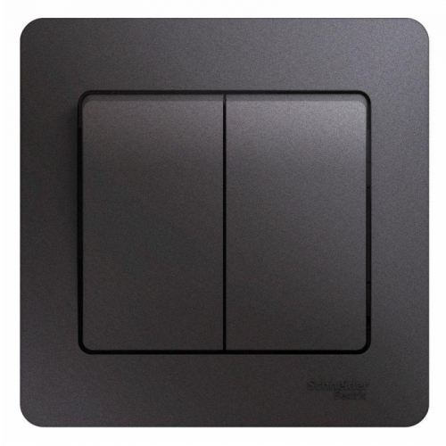 Выключатель 2-кл. СП Glossa 10А IP20 (сх. 5) 10AX в сборе графит SE GSL001352 GSL001352