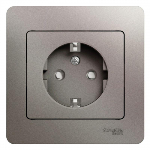 Розетка 1-м СП Glossa 16А IP20 250В с заземл. защ. шторки в сборе платина SE GSL001244 GSL001244