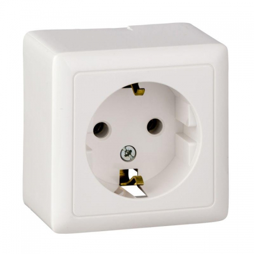 Розетка 1-м ОП Хит 16А IP20 250В с заземл. без защ. шторок бел. SE RA16-133-B RA16-133-B