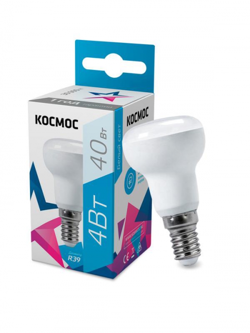 Лампа светодиодная R39 4Вт 220В E14 4500К Космос Lksm_LED4wR39E1445 Lksm_LED4wR39E1445
