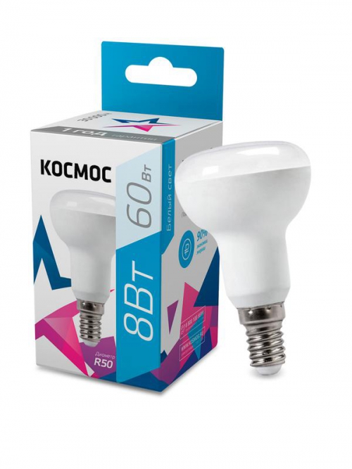 Лампа светодиодная R50 8Вт 220В E14 4500К Космос Lksm_LED8wR50E1445 Lksm_LED8wR50E1445