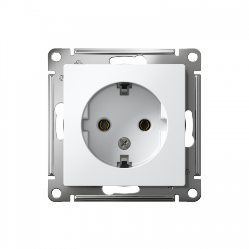 Розетка 1-м СП AtlasDesign 16А IP20 с заземл. механизм бел. SE ATN000143 ATN000143